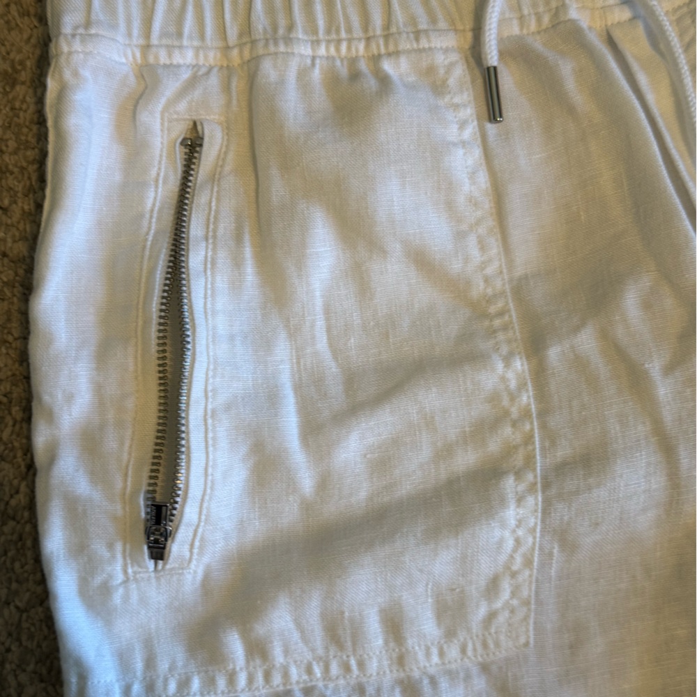 Drawstring Linen-Blend Pants - Picture 5 of 8
